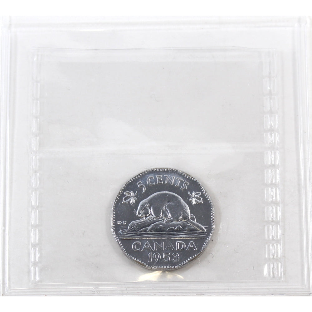 1953 NSF Canada 5-cents ICCS Certified MS64 (Far Leaf)