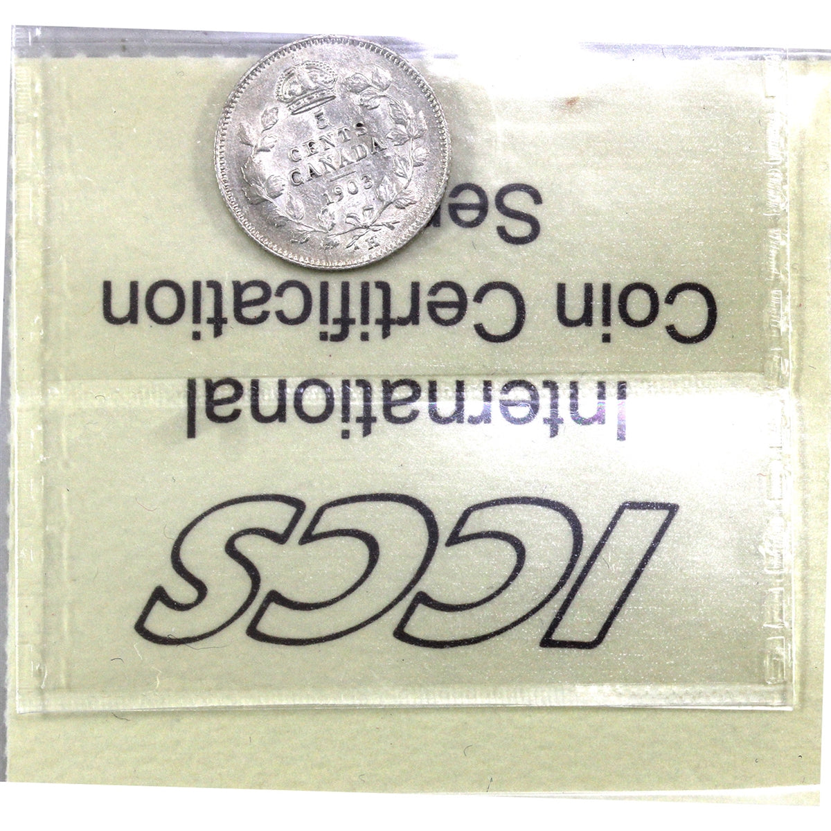 1903H Large H Canada 5-cents ICCS Certified EF45