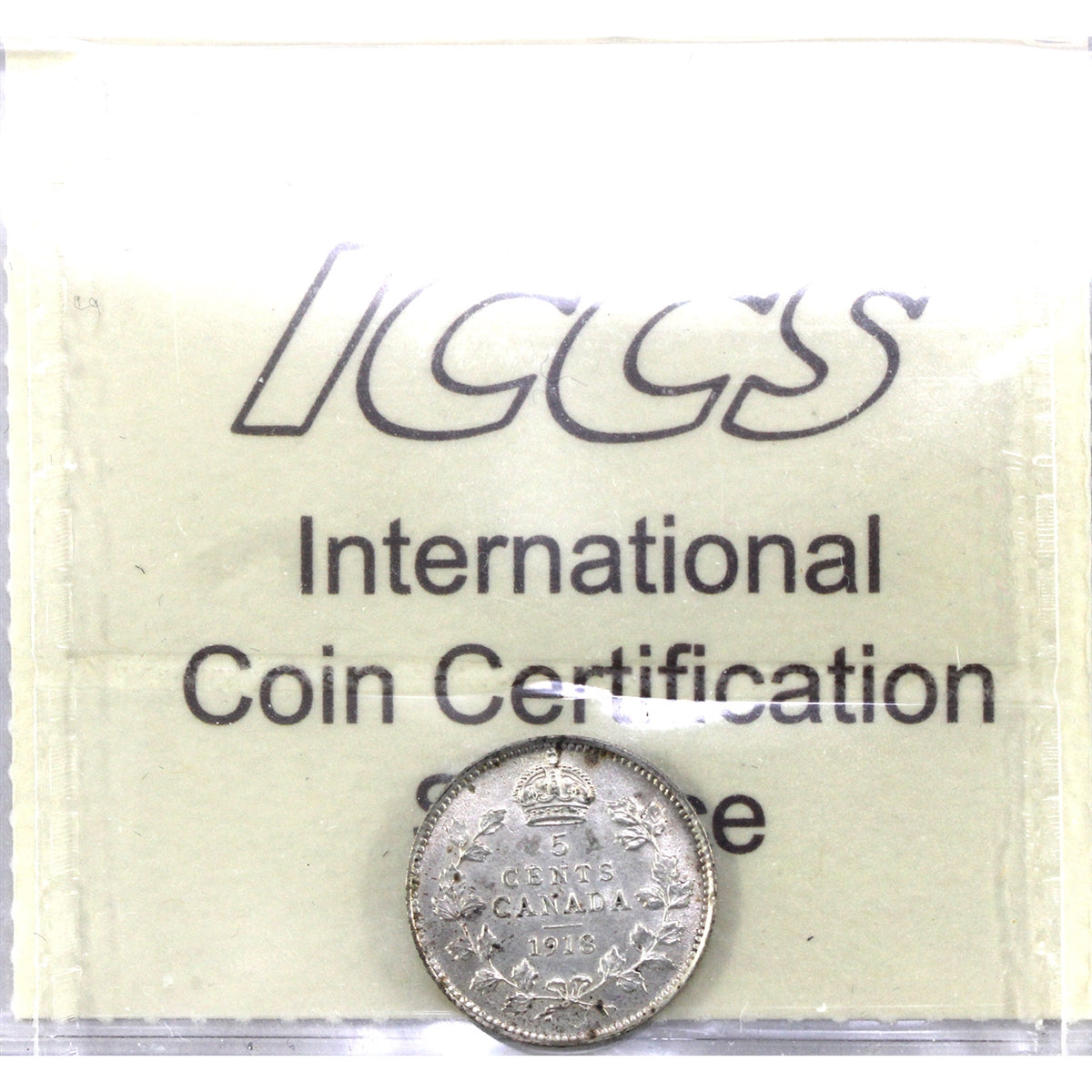 1918 Canada 5-cents ICCS Certified AU50