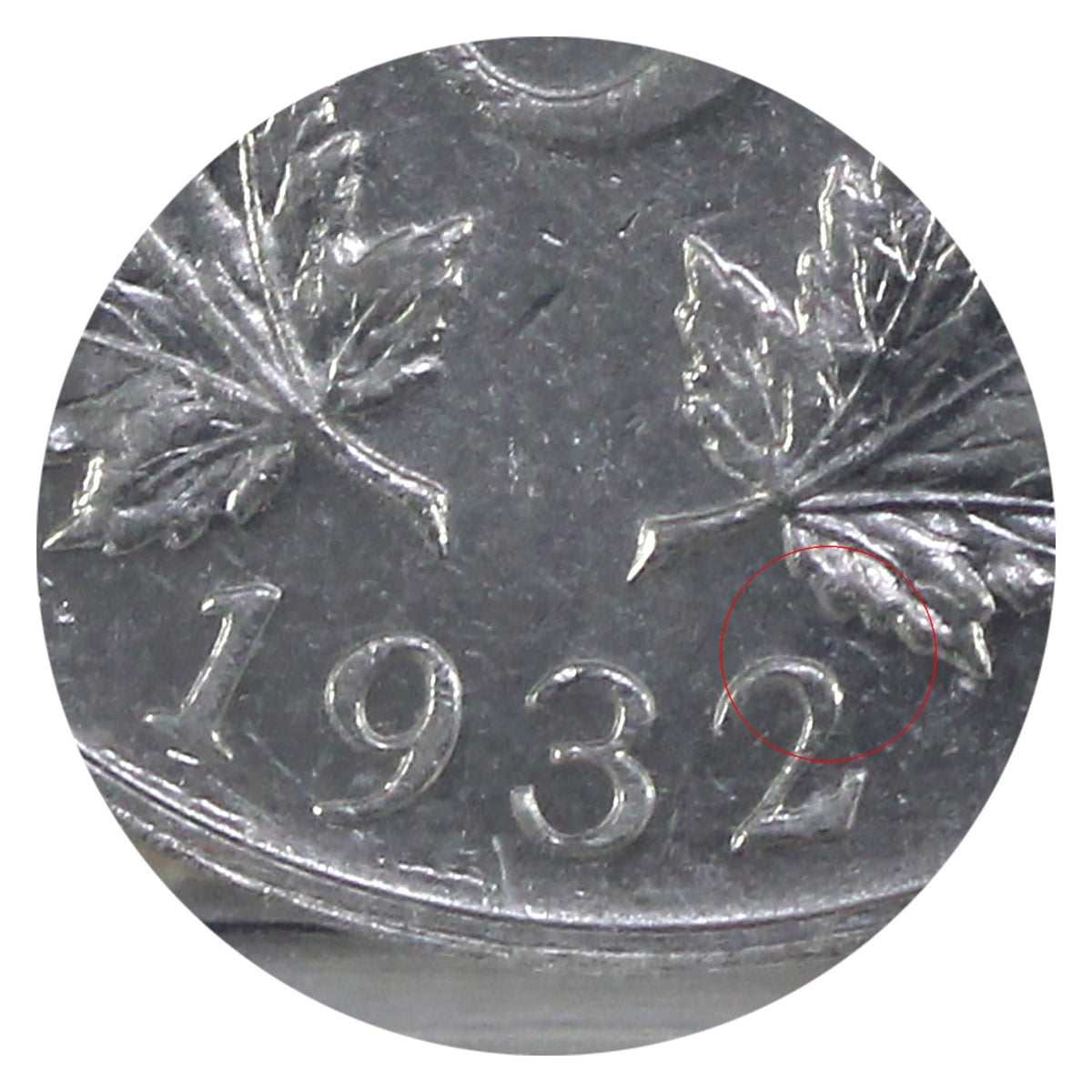 1932 Near 2 Canada 5-cents ICCS Certified EF45