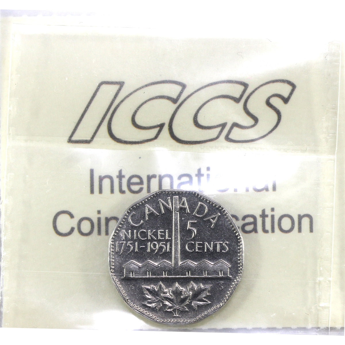 1951 Commemorative (Refinery) Canada 5-cents ICCS Certified MS63