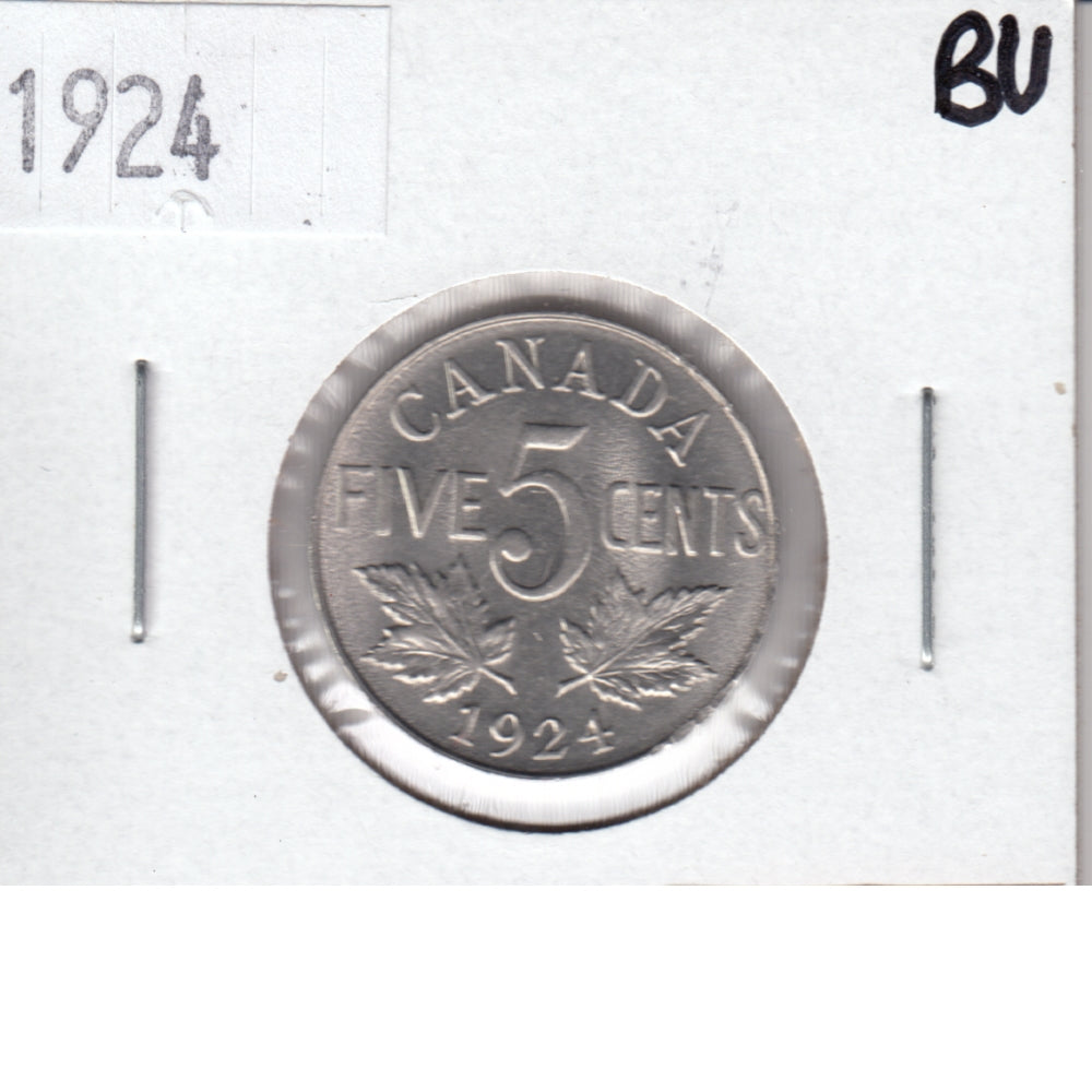 1924 Canada 5-cents Brilliant Uncirculated (MS-63) $
