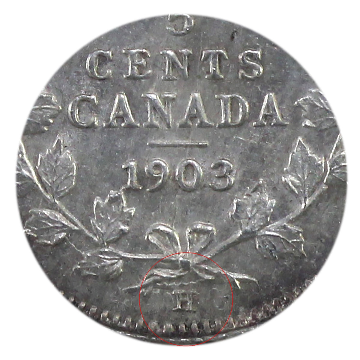 1903H Small H Canada 5-cents ICCS Certified MS60
