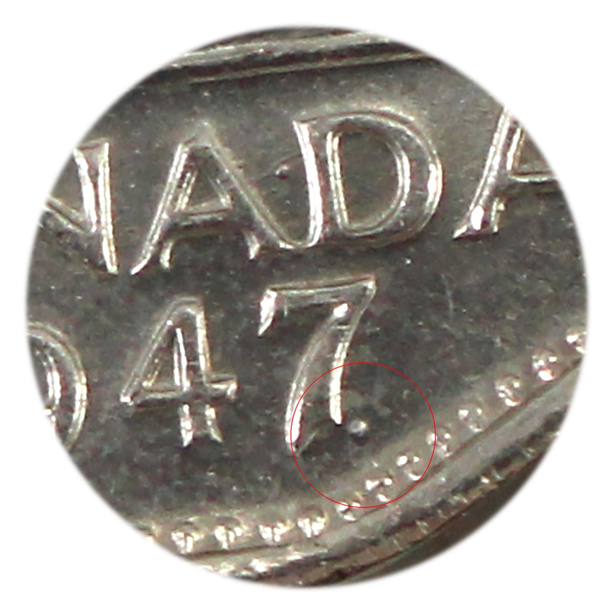 1947 Dot Canada 5-cents AU-UNC (AU55) $