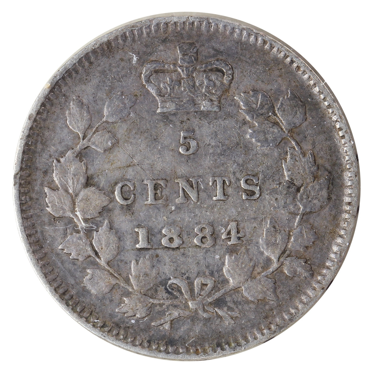 1884 Near 4 Canada 5-cents ICCS Certified VF20