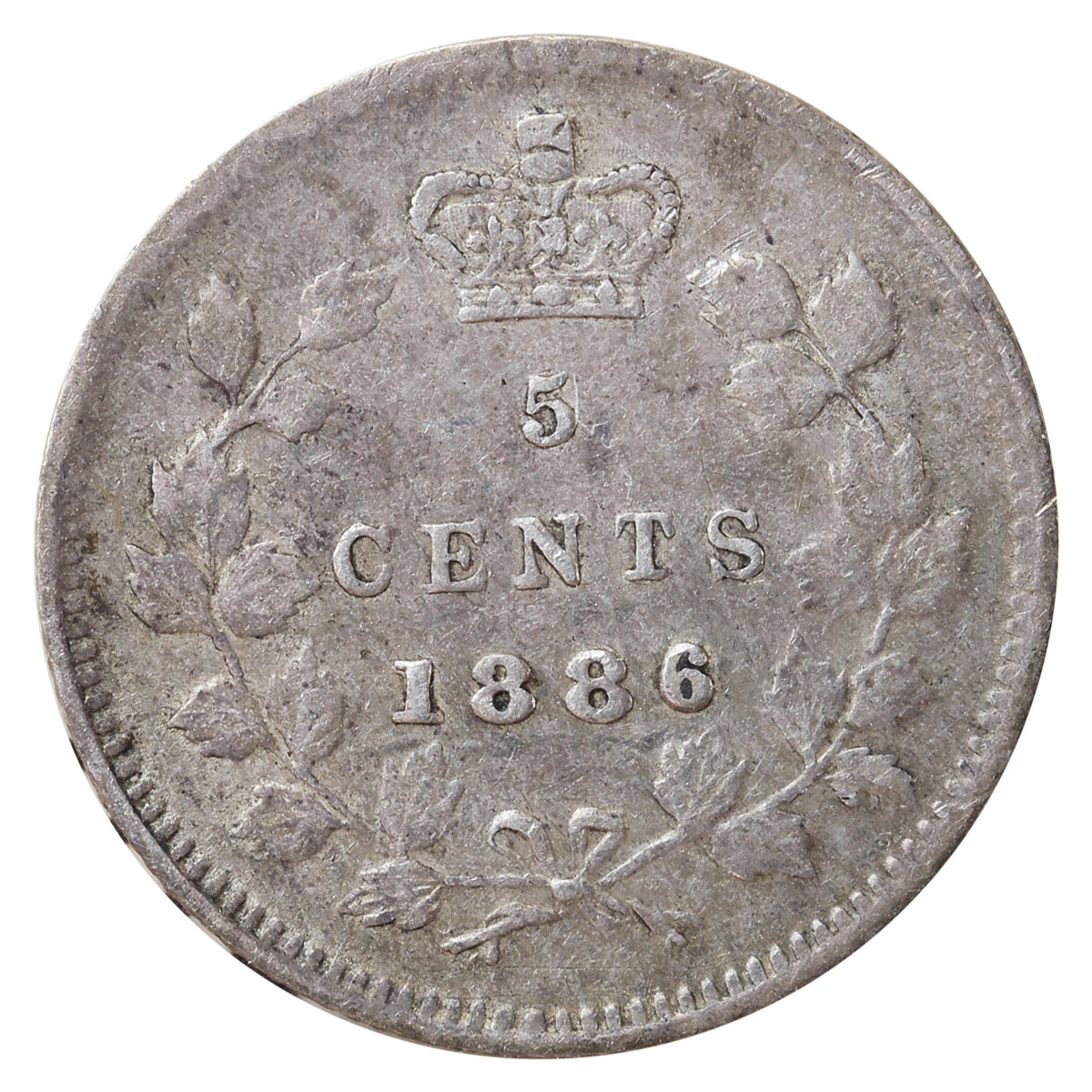1886 Small 6 Canada 5-cents ICCS Certified VF30