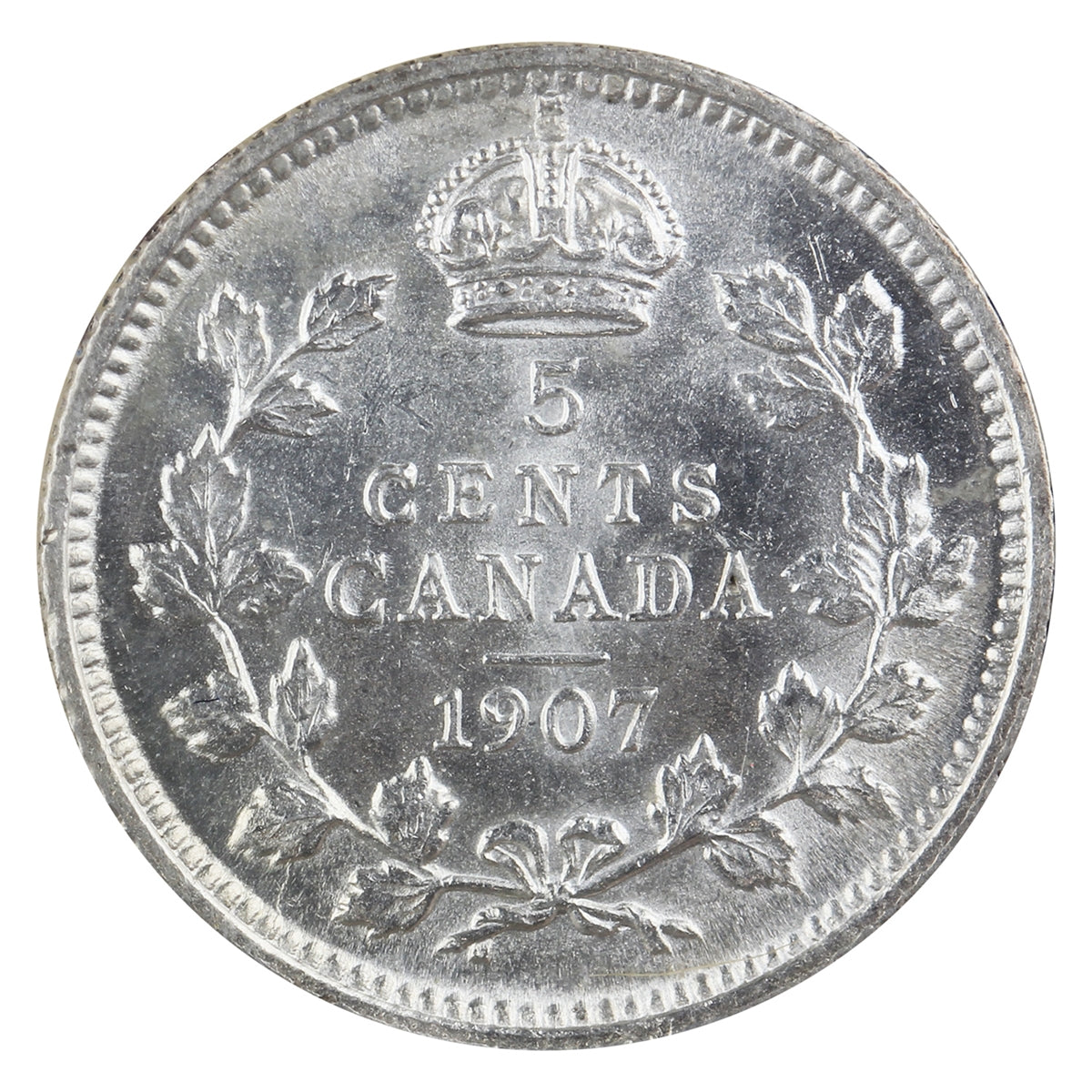 1907 Canada 5-cents ICCS Certified MS62