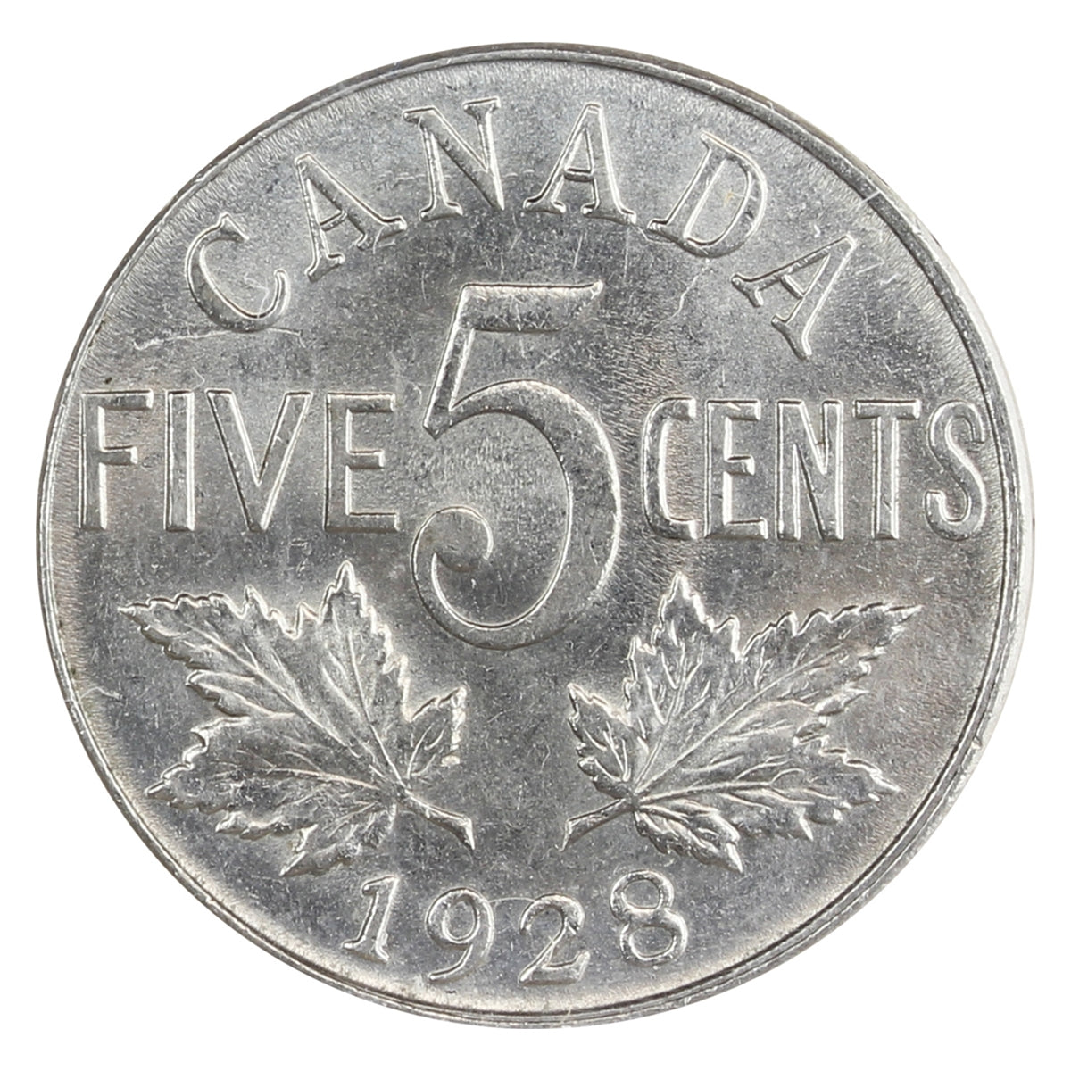 1928 Canada 5-cents ICCS Certified MS63