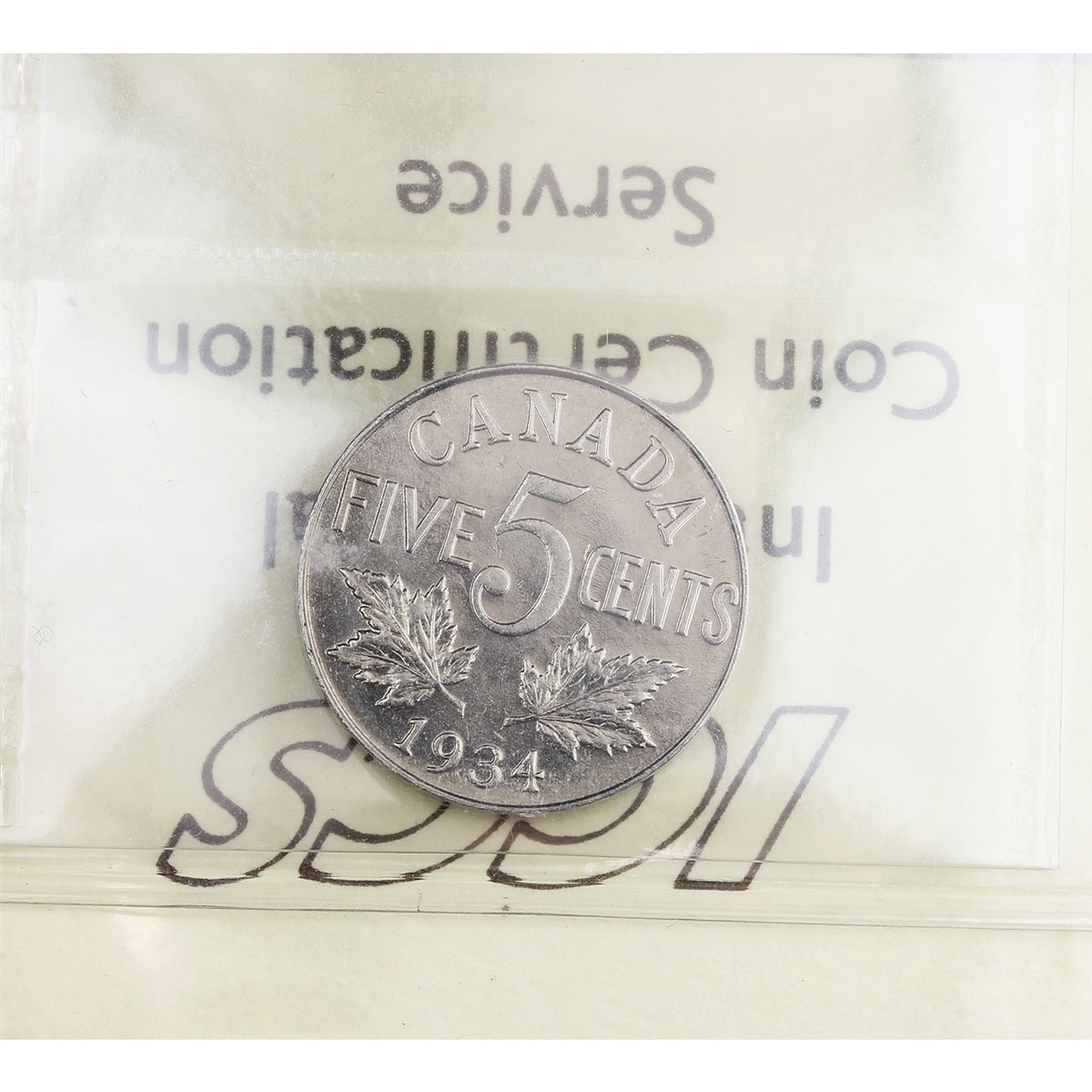 1934 Canada 5-cents ICCS Certified MS60