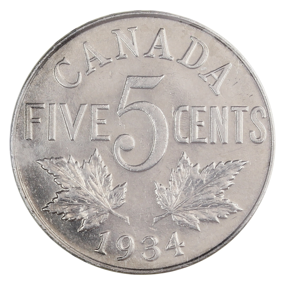 1934 Canada 5-cents ICCS Certified MS60