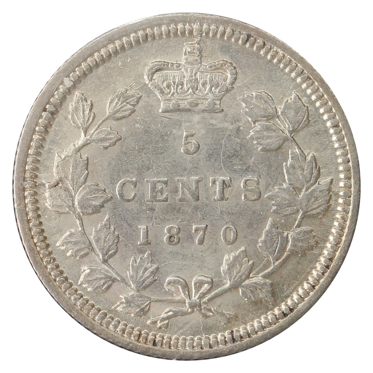 1870 Flat Border Canada 5-cents Prestige Certified EF45