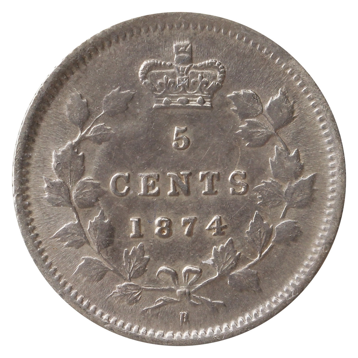 1874H Plain 4 Canada 5-cents Prestige Certified EF40