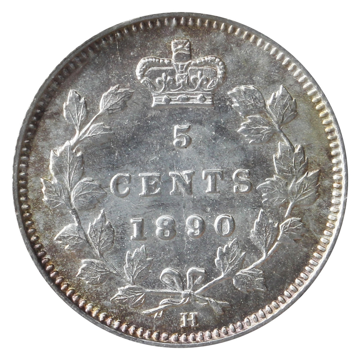 1890H Canada 5-cents ICCS Certified MS63 (JB 687)