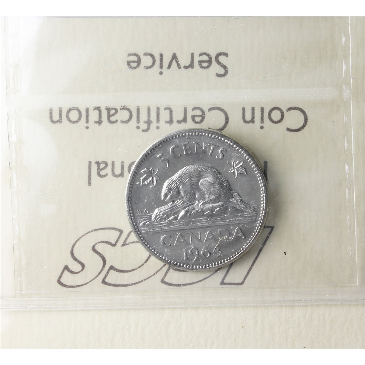 1964 Extra Waterline Canada 5-cents ICCS Certified MS-63 Cameo