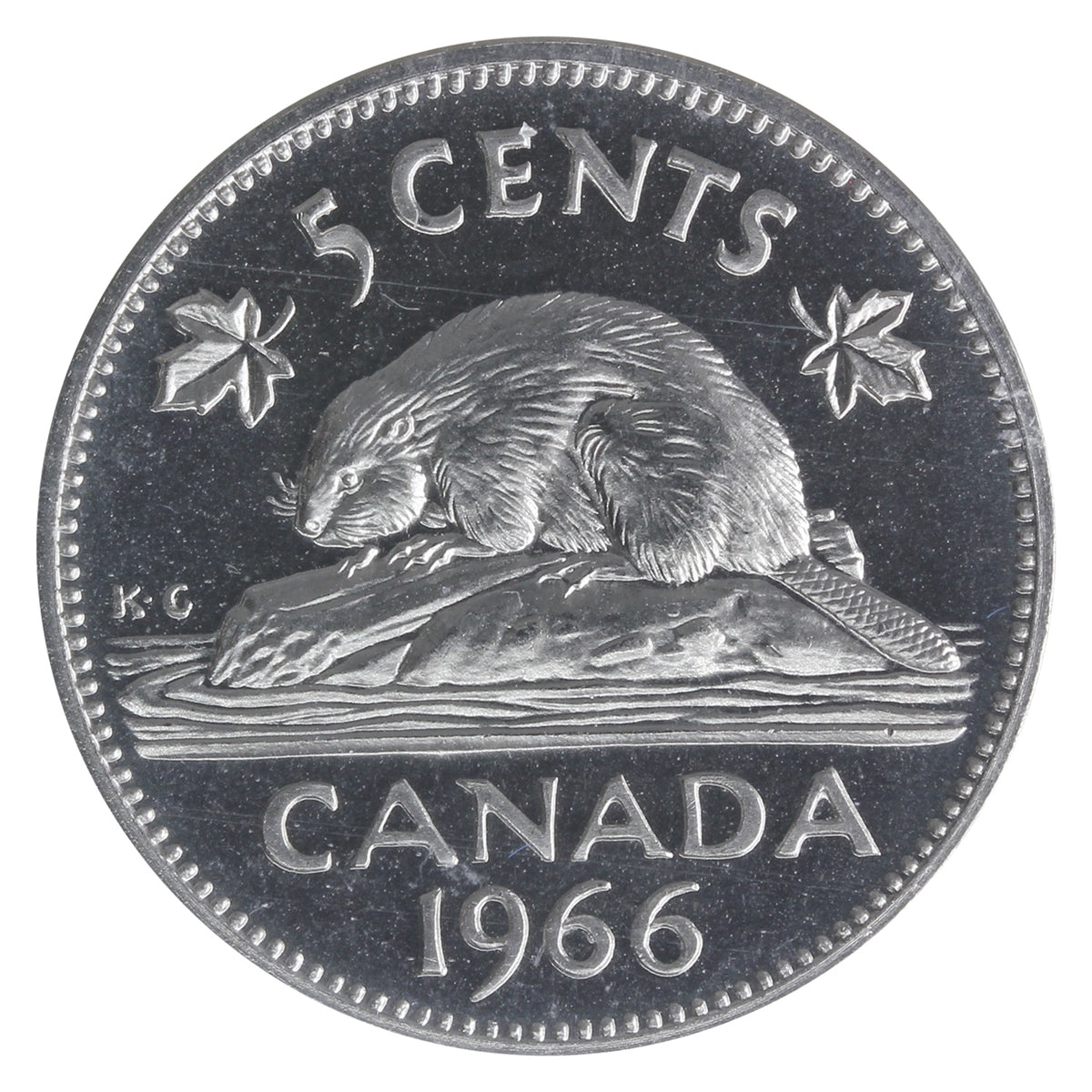 1966 Canada 5-cents ICCS Certified PL66 UHC