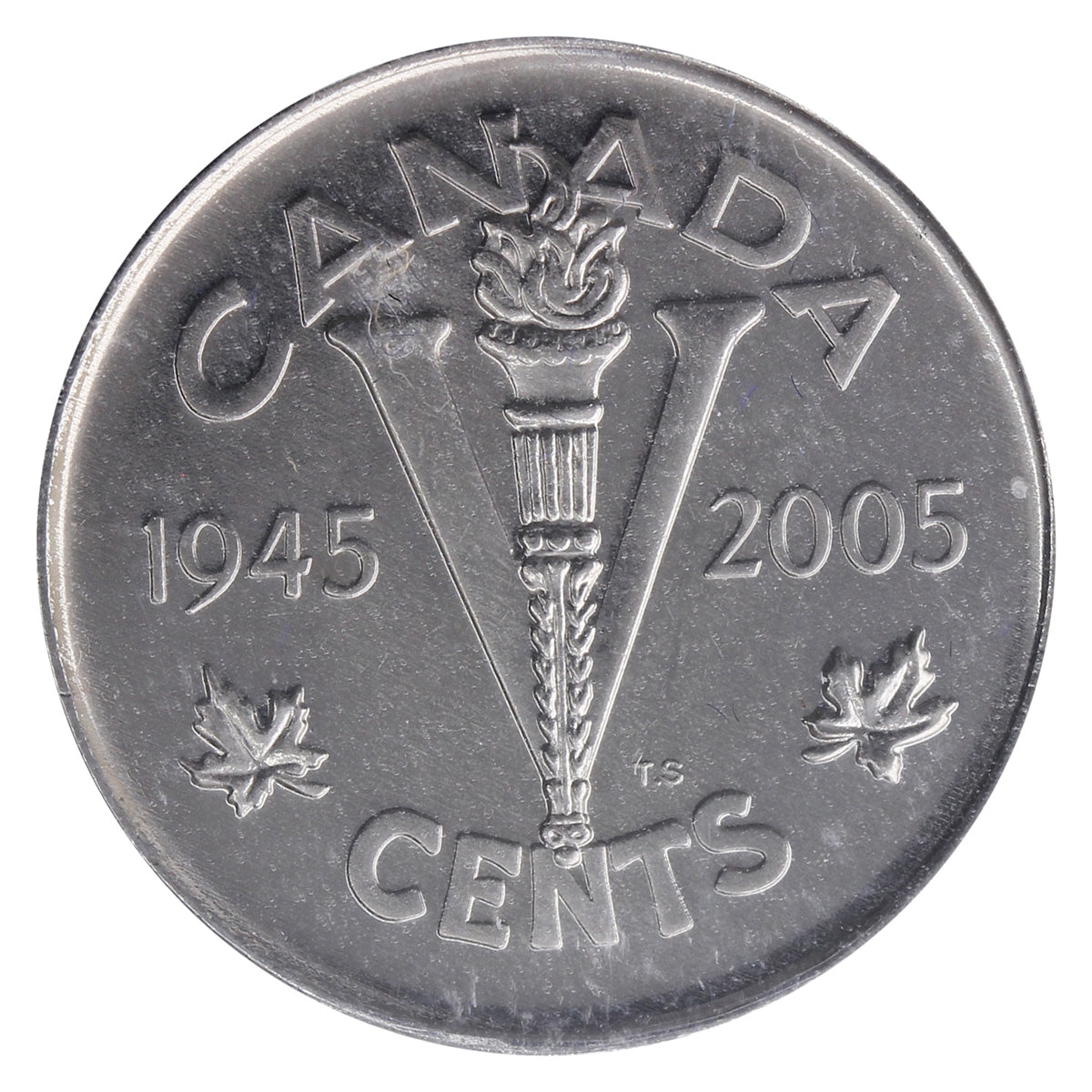 2005P VE Day Canada 5-cents ICCS Certified MS67