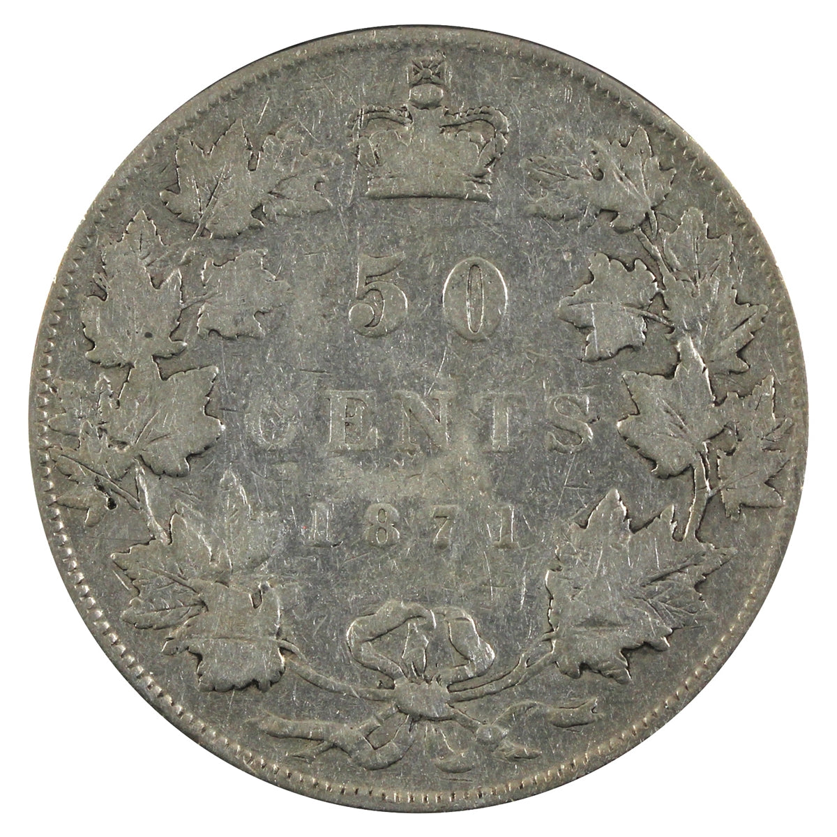 1871 Canada 50-cents Very Good (VG-8) $