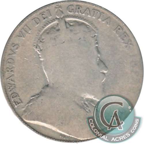 1910 Edwardian Leaves Canada 50-cents About Good (AG3)