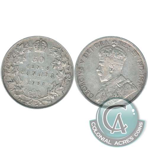 1931 Canada 50-cents VF-EF (VF30) $