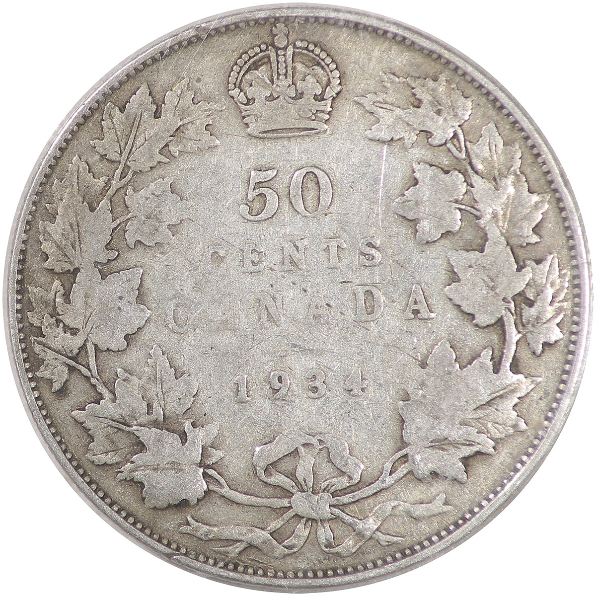 1934 Canada 50-cents ICCS Certified VG8