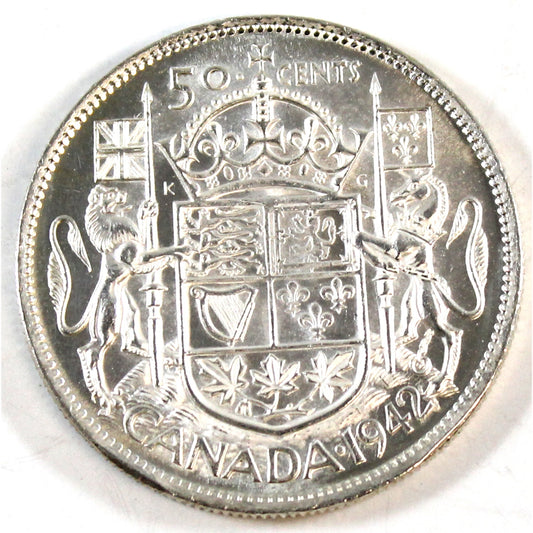 1942 Canada 50-cents Brilliant Uncirculated (MS63) $