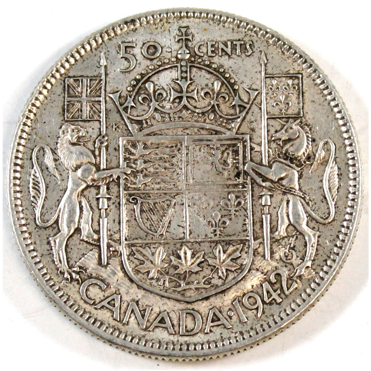 1942 Canada 50-cents Extra Fine (EF40) - Colonial Acres Coins