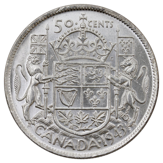 1943 Canada 50-cents Brilliant Uncirculated (MS63) $