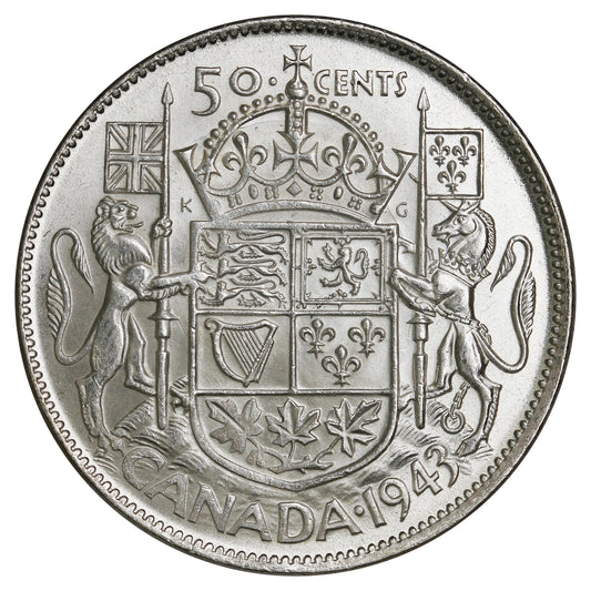 1943 Canada 50-cents UNC+ (MS62)