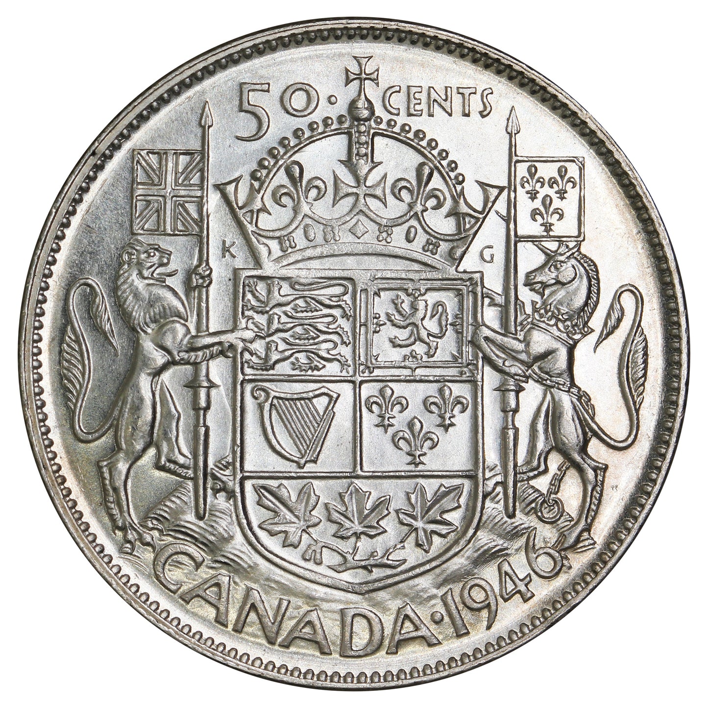 1946 Canada 50-cents AU-UNC (AU-55) $