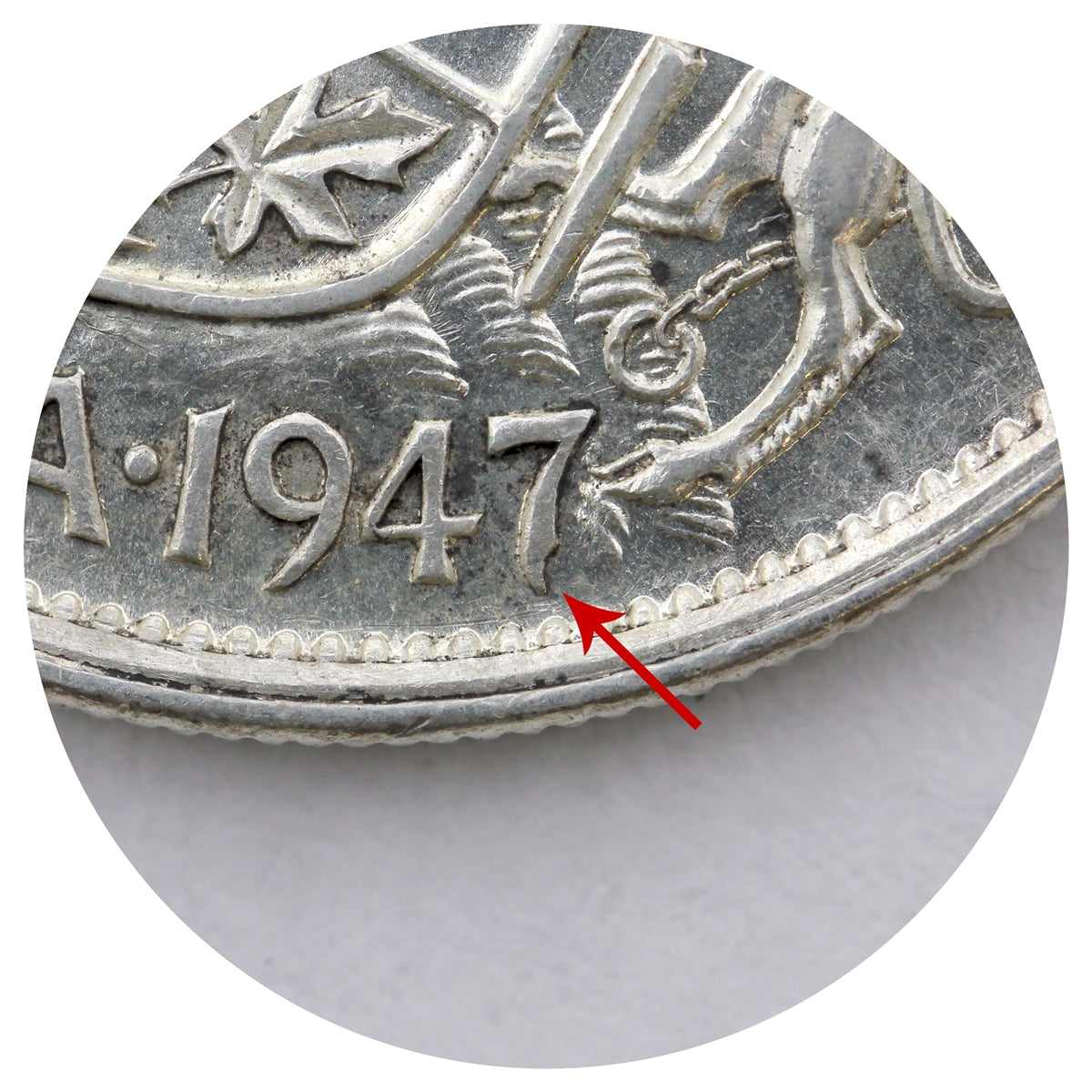1947 Curved 7 Canada 50-cents Extra Fine (EF40)