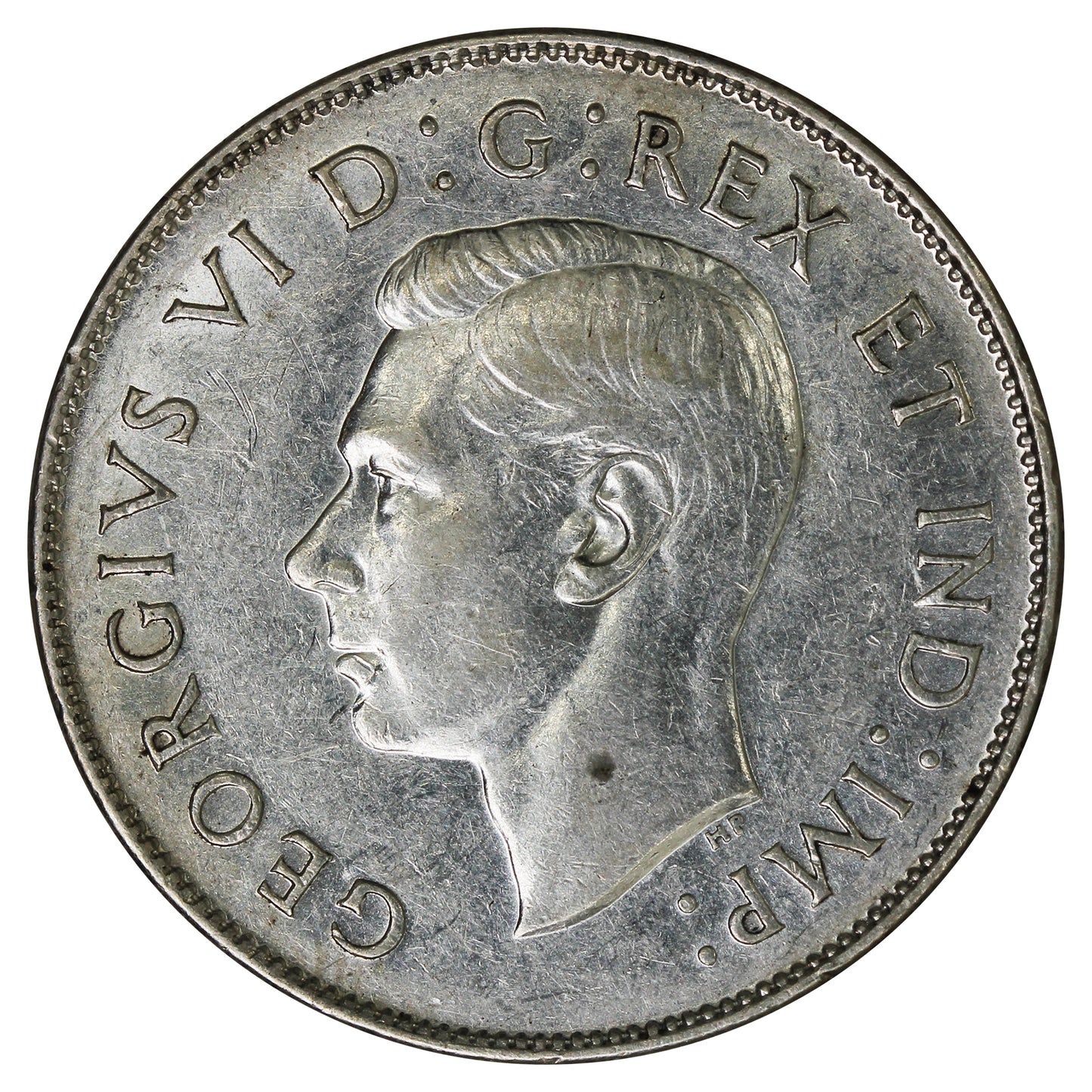 1947 Curved 7 Canada 50-cents VF-EF (VF30)