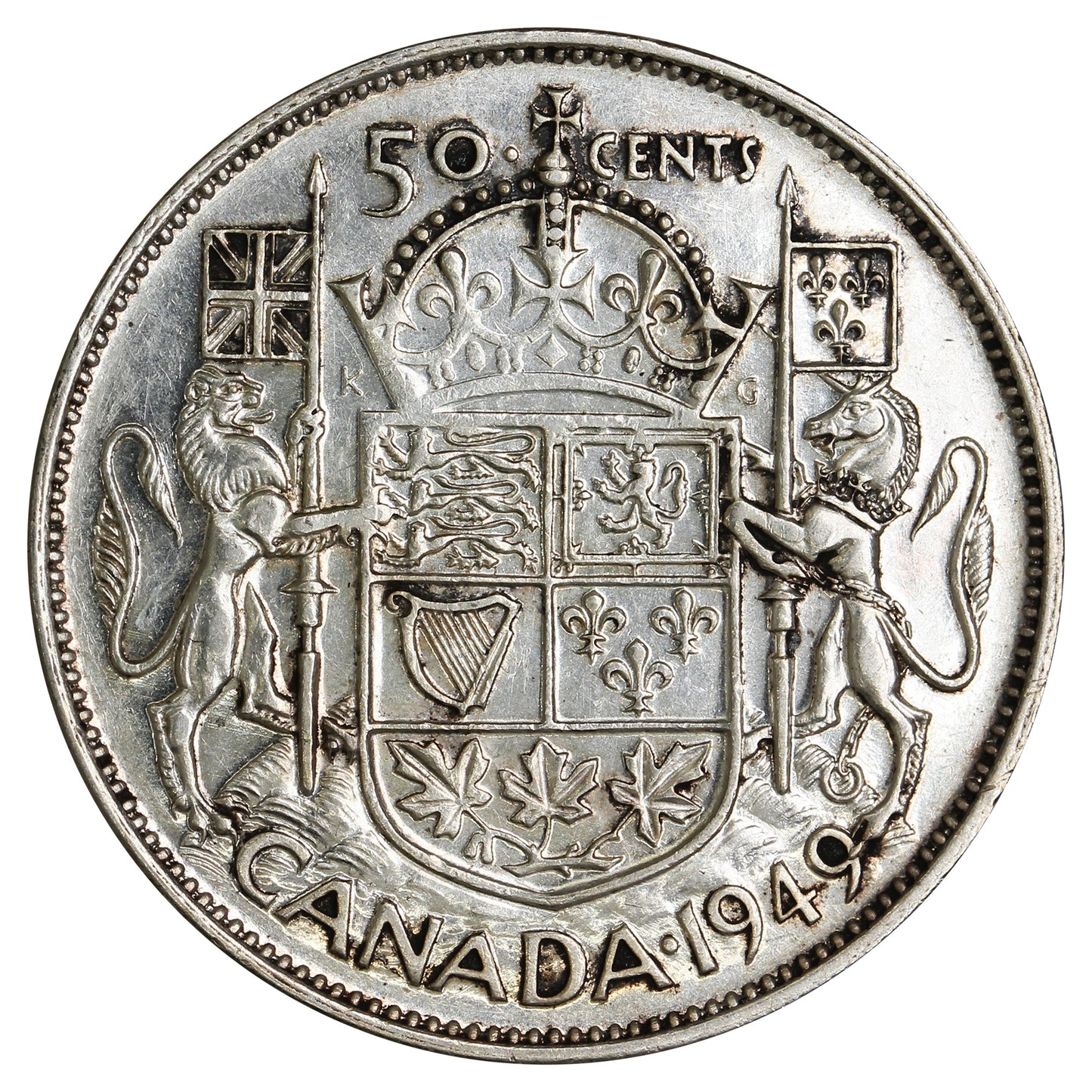 1949 Hoof Over 9 Canada 50-cents Very Fine (VF-20) $