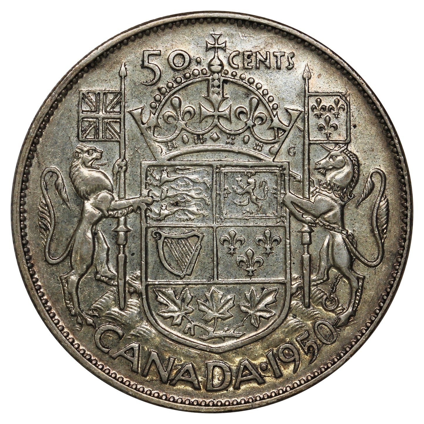 1950 No Design Canada 50-cents Very Fine (VF20)