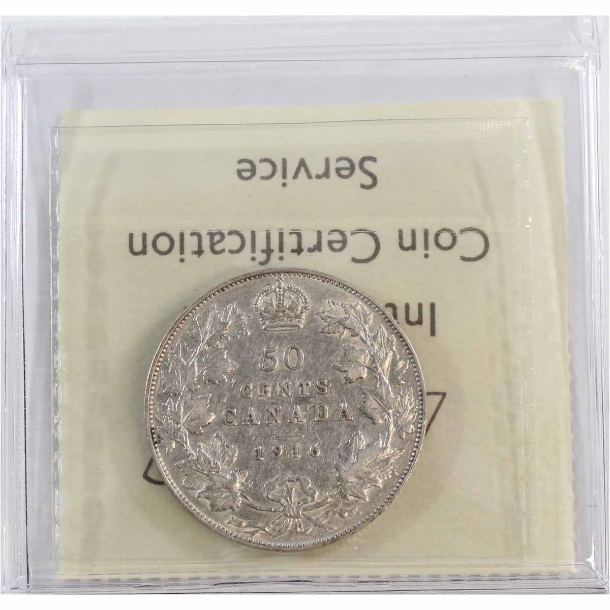 1916 Canada 50-cents ICCS Certified EF40