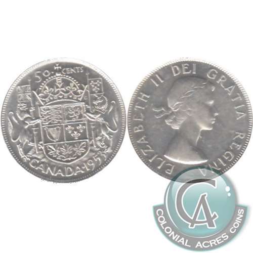 1953 Large Date SS Canada 50-cents EF-AU (EF45)