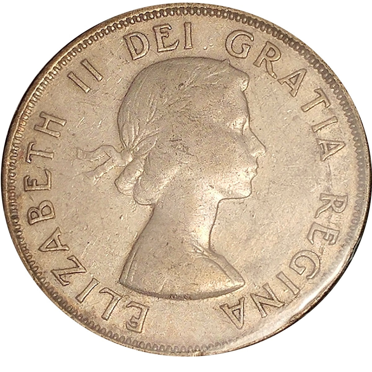 1953 Large Date SS Canada 50-cents F-VF (F15)
