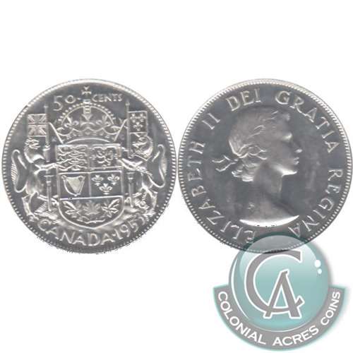 1953 Small Date NSS Canada 50-cents AU-UNC (AU55)