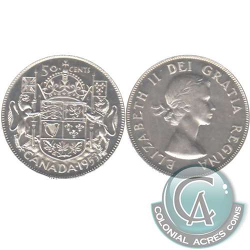1953 Small Date NSS Canada 50-cents Brilliant Uncirculated (MS63)