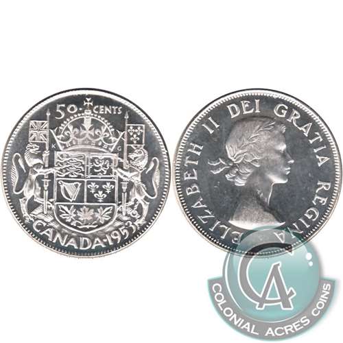 1953 Small Date NSS Canada 50-cents Gem Brilliant Uncirculated (MS65) $