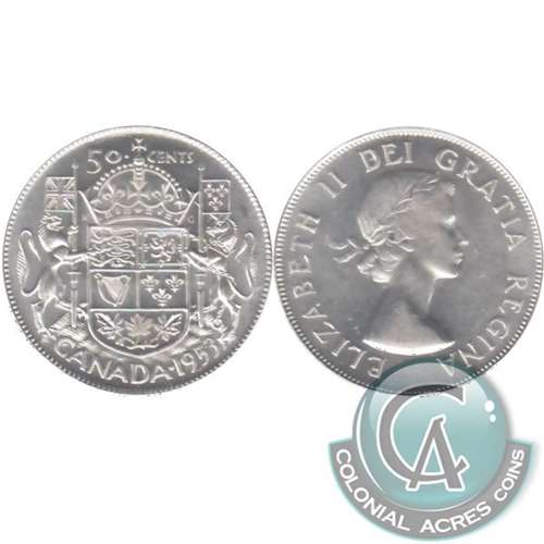 1953 Small Date NSS Canada 50-cents UNC+ (MS62)