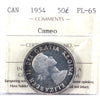 1954 Canada 50-cents ICCS Certified PL65 Cameo