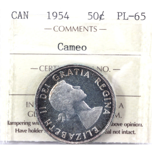 1954 Canada 50-cents ICCS Certified PL65 Cameo