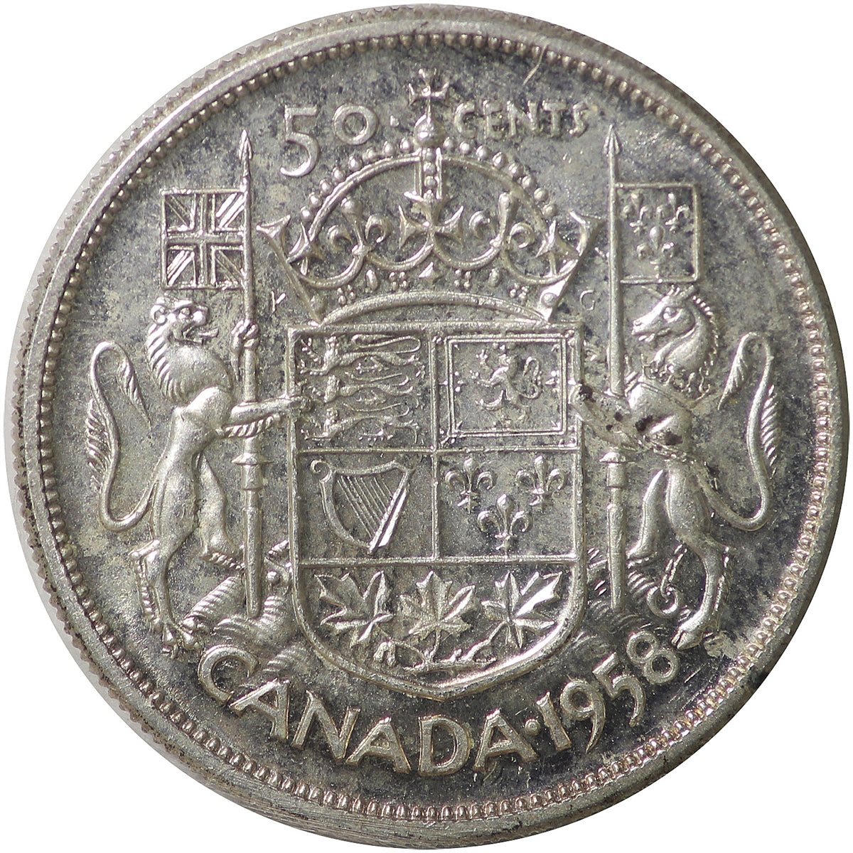 1958 Dot Canada 50-cents ICCS Certified MS60