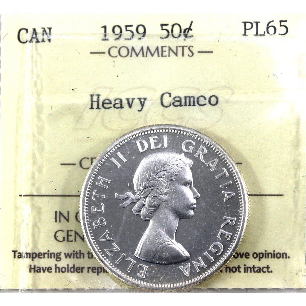 1959 Canada 50-cents ICCS Certified PL65 Heavy Cameo