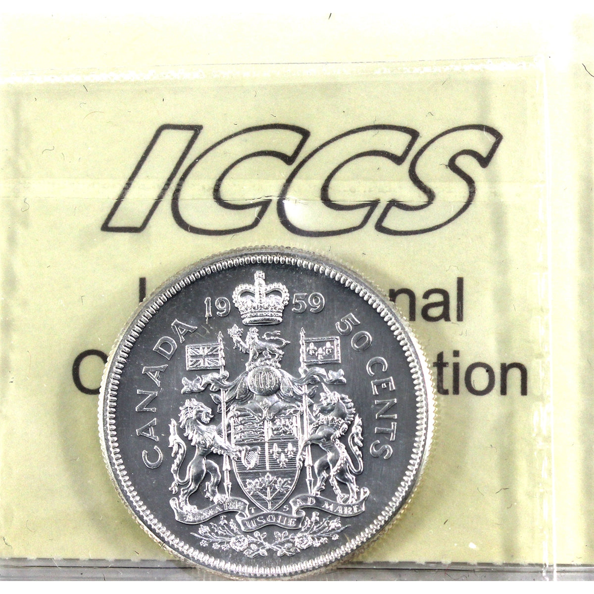 1959 Canada 50-cents ICCS Certified PL65 Heavy Cameo