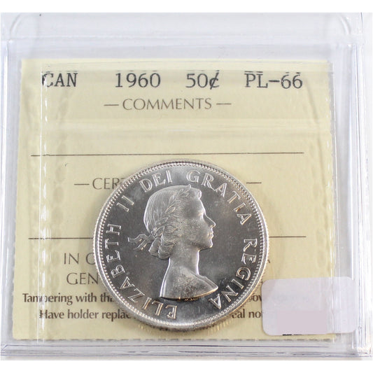 1960 Canada 50-cents ICCS Certified PL66