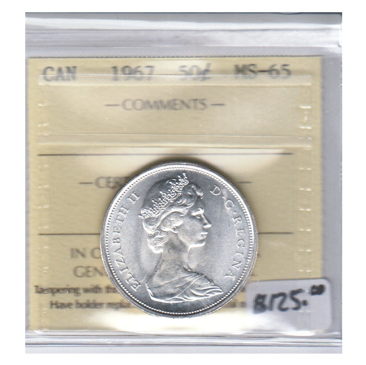 1967 Canada 50-cents ICCS Certified MS65