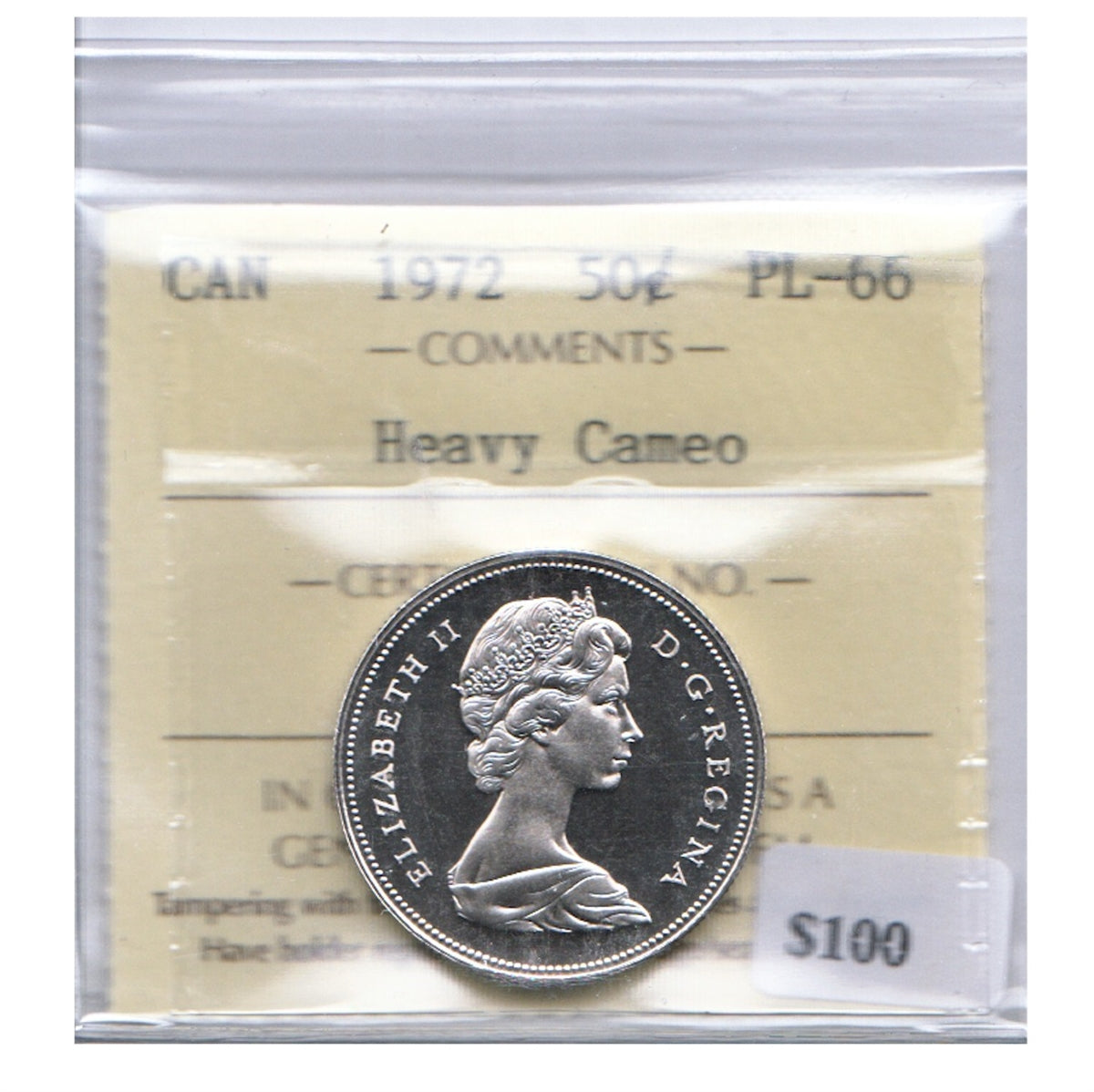 1972 Canada 50-cents ICCS Certified PL66 Heavy Cameo
