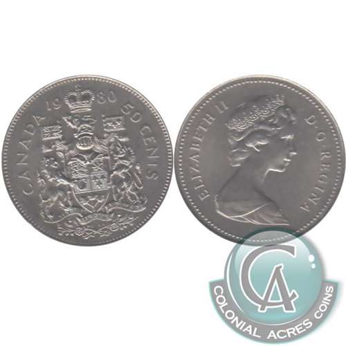 1980 Canada 50-cents Uncirculated (MS60)