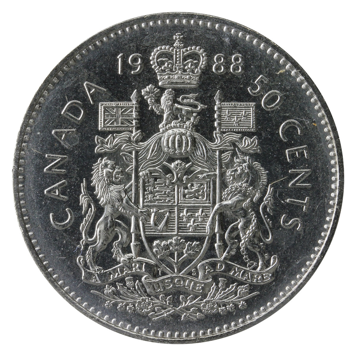 1988 Canada 50-cents ICCS Certified MS65